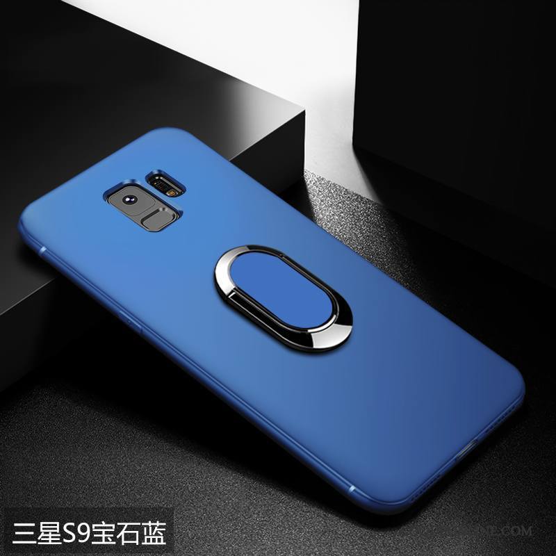 Samsung Galaxy S9 Coque Simple Créatif Incassable Bleu Nouveau Difficile Délavé En Daim