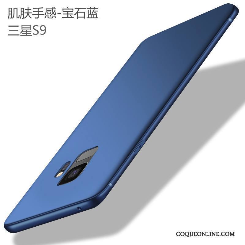 Samsung Galaxy S9 Coque Simple Créatif Incassable Bleu Nouveau Difficile Délavé En Daim