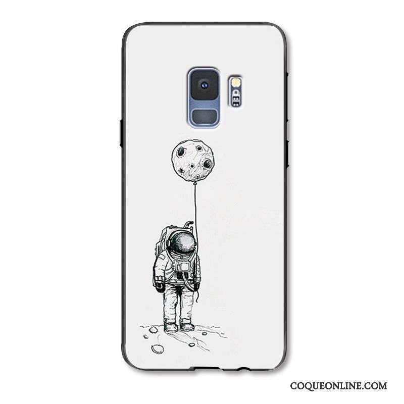 Samsung Galaxy S9+ Coque Simple Gaufrage Dessin Animé Étoile Blanc Créatif Ornements Suspendus