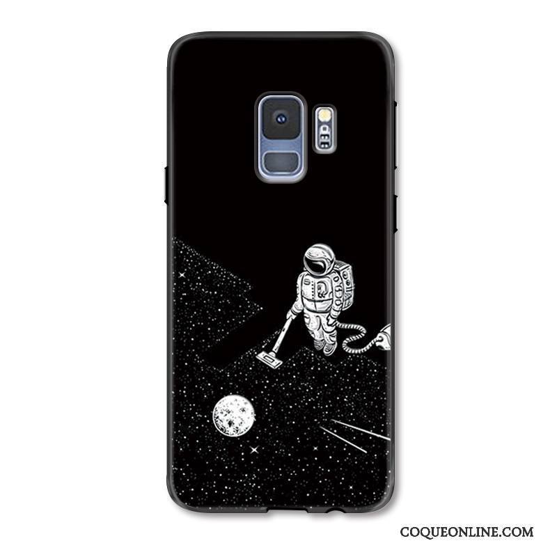 Samsung Galaxy S9+ Coque Simple Gaufrage Dessin Animé Étoile Blanc Créatif Ornements Suspendus