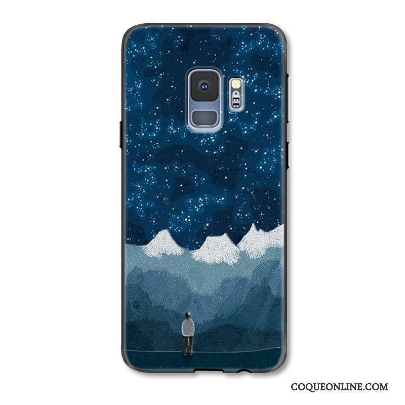 Samsung Galaxy S9+ Coque Tout Compris Gaufrage Incassable Étui Protection Peinture Étoile