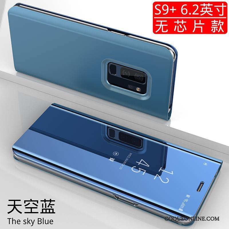 Samsung Galaxy S9+ Coque Violet Étui Protection Marque De Tendance Miroir Housse Bleu