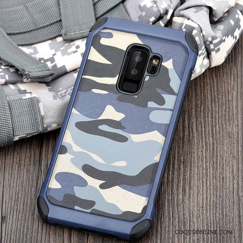 Samsung Galaxy S9+ Coque Épaissir Incassable Silicone Bleu Tout Compris De Téléphone