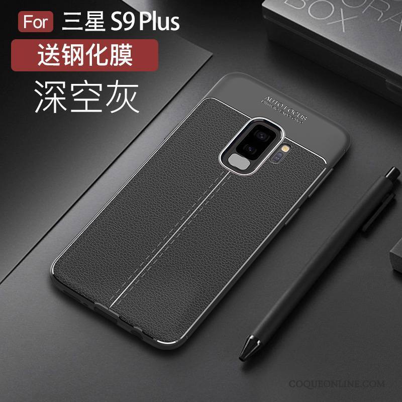 Samsung Galaxy S9+ Coque Étui Incassable Étoile Silicone Protection Tendance Gris