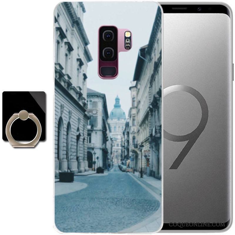 Samsung Galaxy S9 Coque Étui Protection Incassable Étoile Bleu Clair Peinture