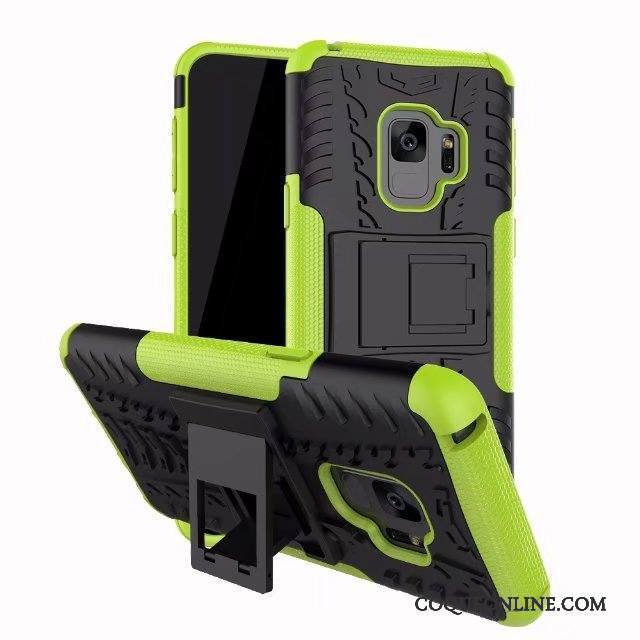 Samsung Galaxy S9 Créatif Coque Étoile Modèle Fleurie Fluide Doux Protection Vert