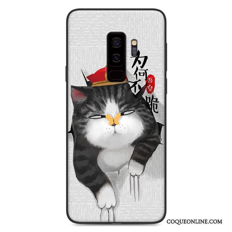 Samsung Galaxy S9 Délavé En Daim Gris Étui Protection Coque De Téléphone Dessin Animé Fluide Doux