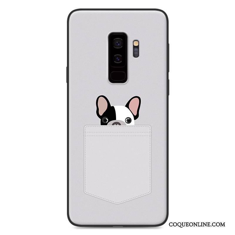 Samsung Galaxy S9 Délavé En Daim Gris Étui Protection Coque De Téléphone Dessin Animé Fluide Doux