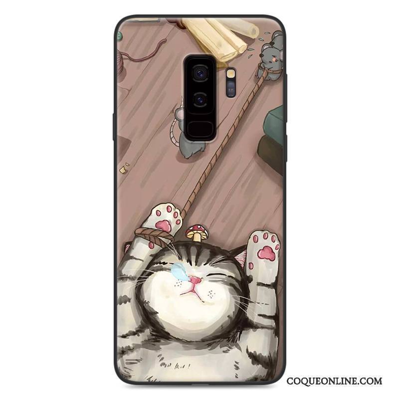 Samsung Galaxy S9 Délavé En Daim Gris Étui Protection Coque De Téléphone Dessin Animé Fluide Doux