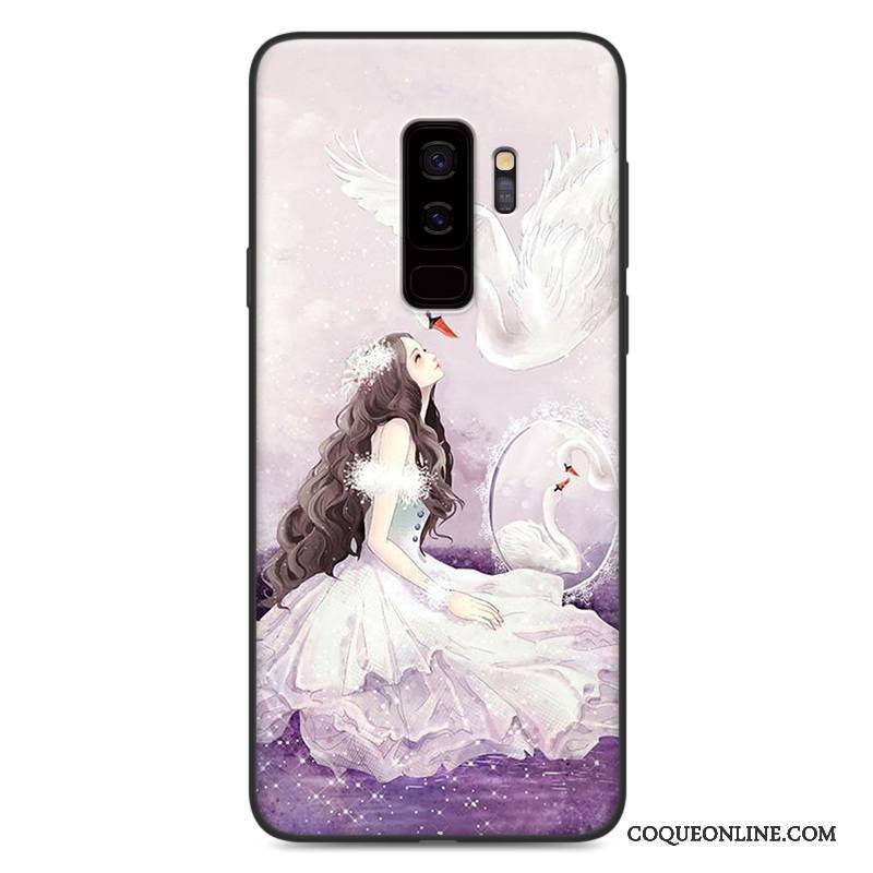 Samsung Galaxy S9 Délavé En Daim Gris Étui Protection Coque De Téléphone Dessin Animé Fluide Doux