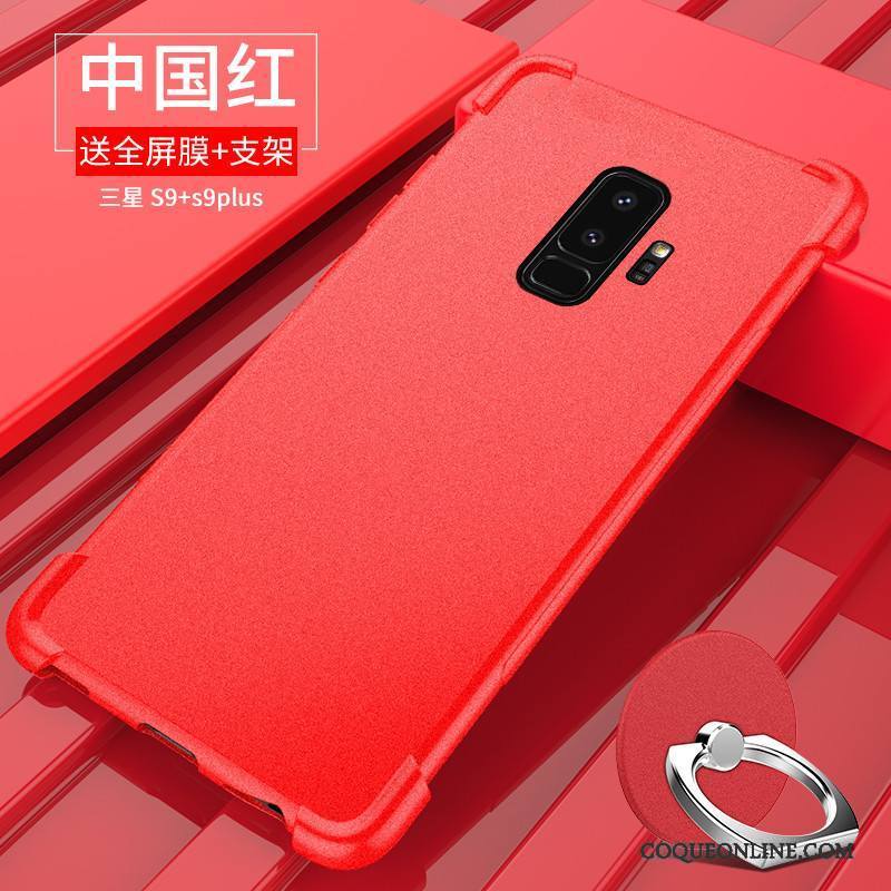 Samsung Galaxy S9+ Délavé En Daim Silicone Coque Protection Ballon Bleu Étoile