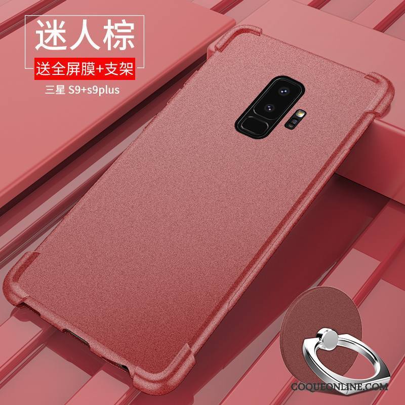 Samsung Galaxy S9+ Délavé En Daim Silicone Coque Protection Ballon Bleu Étoile