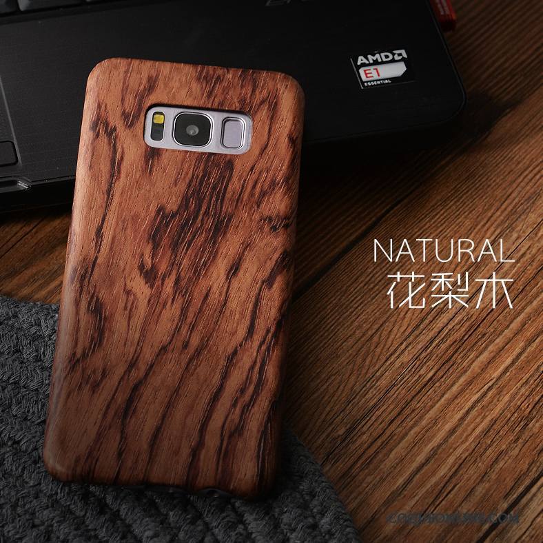 Samsung Galaxy S9+ En Bois Protection Coque De Téléphone Étui Tout Compris Étoile Rouge