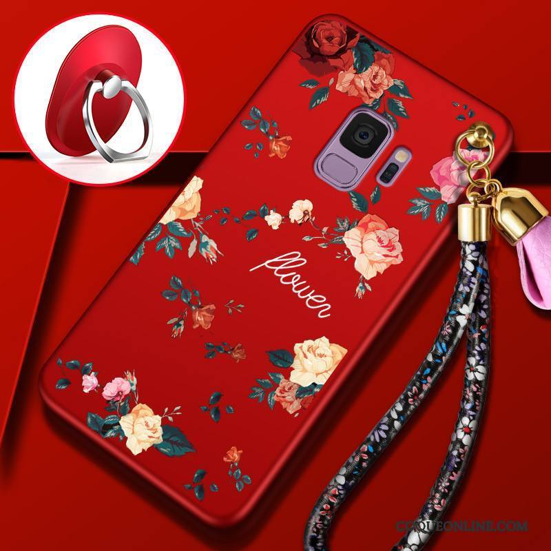 Samsung Galaxy S9 Incassable Rouge Tout Compris Étui Fluide Doux Coque De Téléphone Étoile