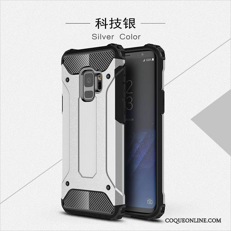 Samsung Galaxy S9 Incassable Tout Compris Bleu Silicone Coque Étoile Étui