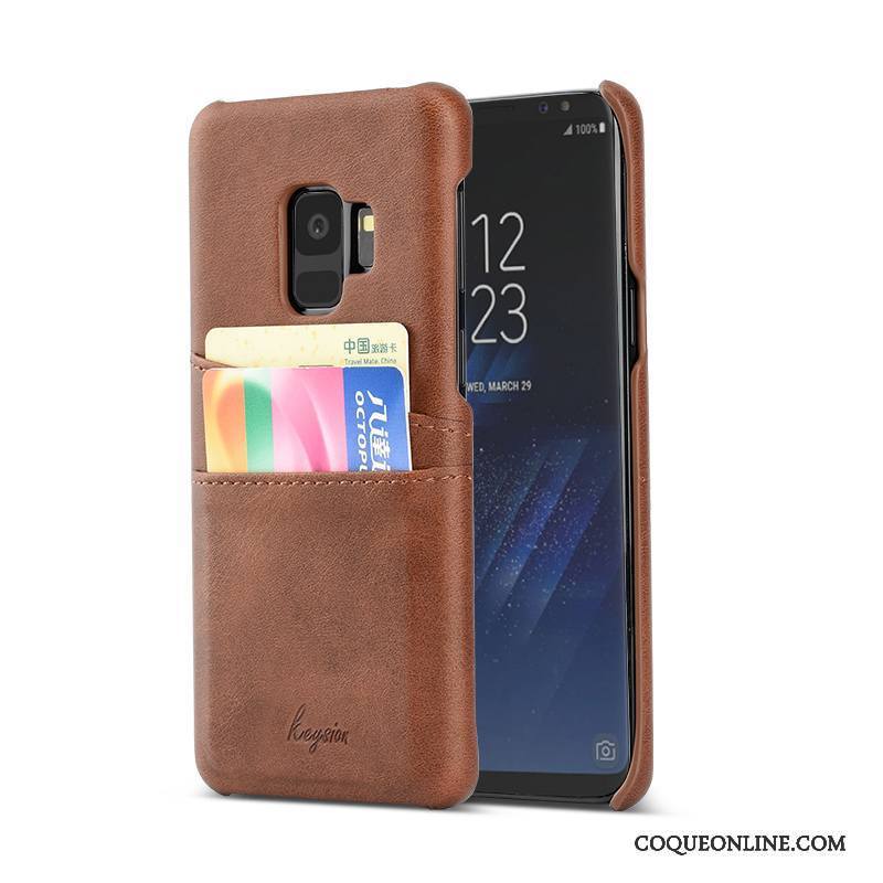 Samsung Galaxy S9 Mode Tendance Bleu Étui Coque De Téléphone Cuir Business