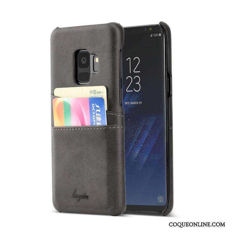 Samsung Galaxy S9 Mode Tendance Bleu Étui Coque De Téléphone Cuir Business