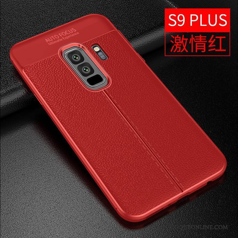 Samsung Galaxy S9+ Modèle Fleurie Cuir Incassable Silicone Coque De Téléphone Protection Bleu