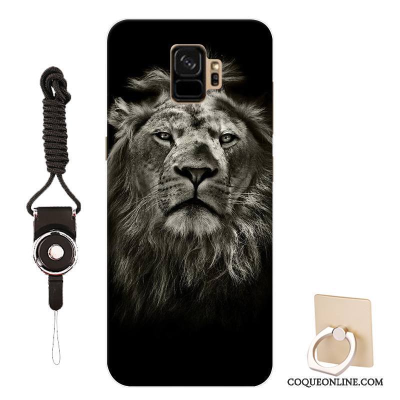 Samsung Galaxy S9 Noir Protection Étoile Coque Fluide Doux Silicone Étui