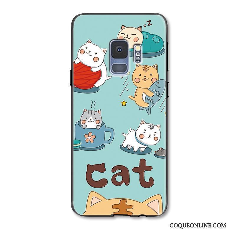 Samsung Galaxy S9+ Ornements Suspendus Dessin Animé Silicone Chat Charmant Étoile Coque De Téléphone