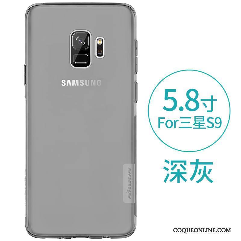 Samsung Galaxy S9 Protection Ballon Coque Gris Incassable Silicone Étui