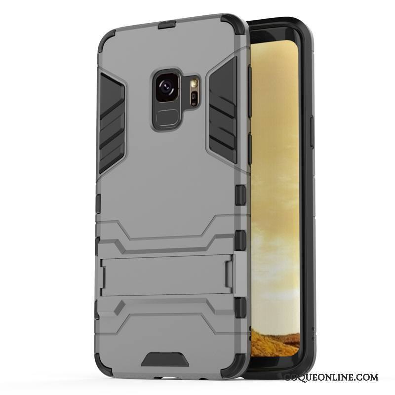 Samsung Galaxy S9 Protection Étoile Support Tout Compris Coque De Téléphone Silicone Gris