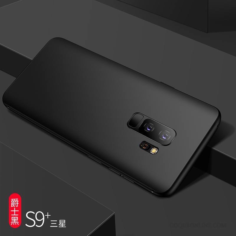 Samsung Galaxy S9+ Silicone Coque De Téléphone Noir Étui Fluide Doux Incassable Étoile