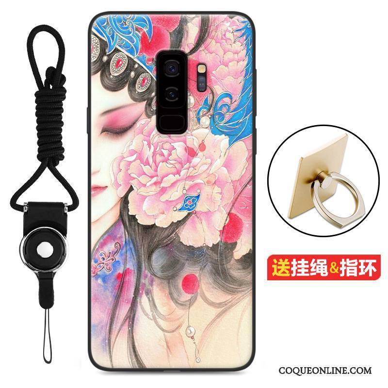 Samsung Galaxy S9 Silicone Dessin Animé Délavé En Daim Coque Fluide Doux De Téléphone Incassable