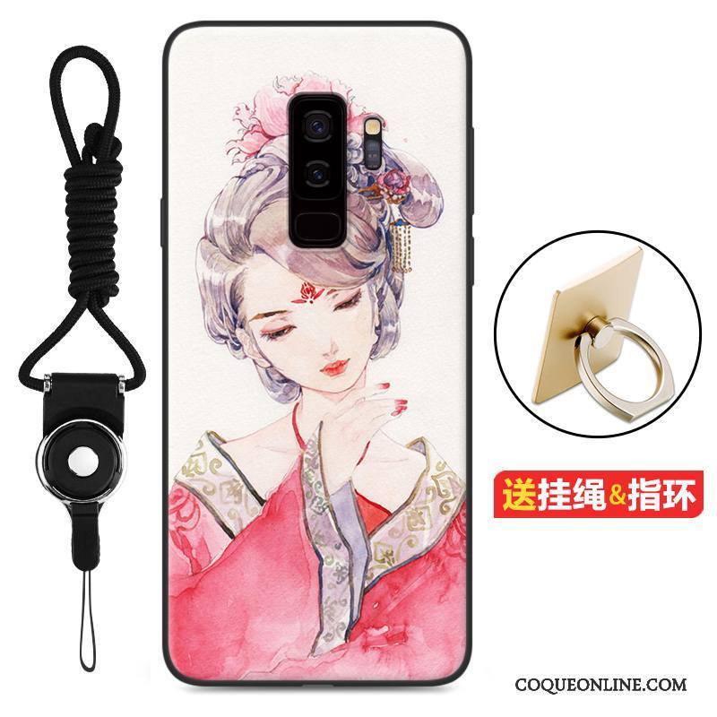 Samsung Galaxy S9 Silicone Dessin Animé Délavé En Daim Coque Fluide Doux De Téléphone Incassable