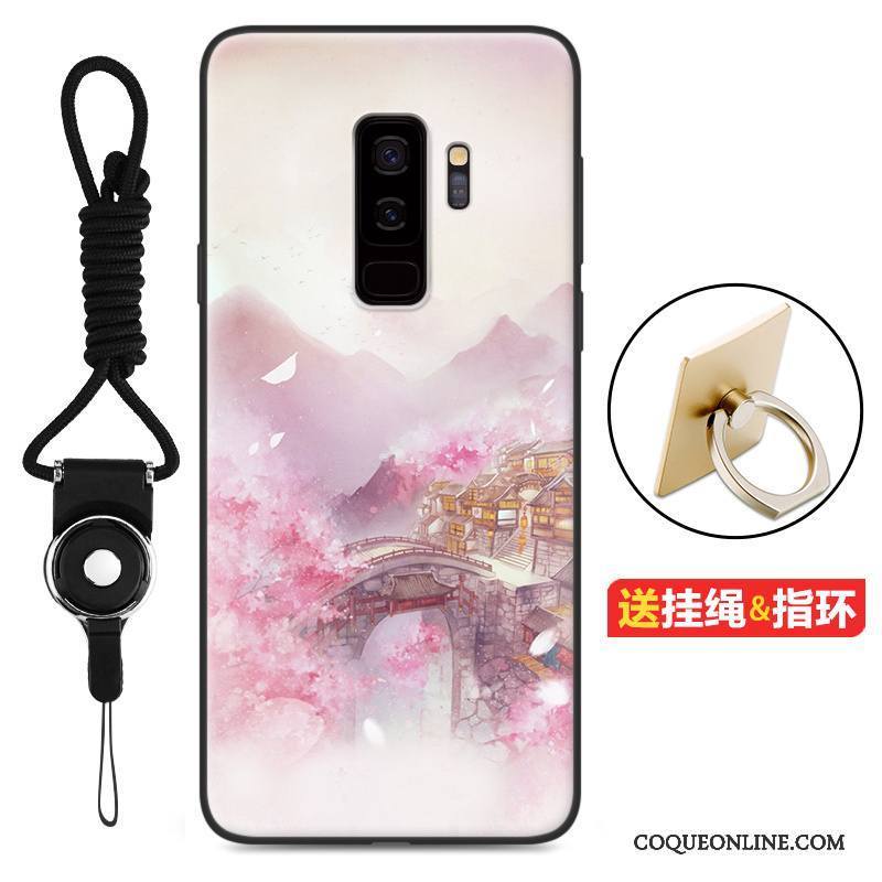 Samsung Galaxy S9 Silicone Dessin Animé Délavé En Daim Coque Fluide Doux De Téléphone Incassable