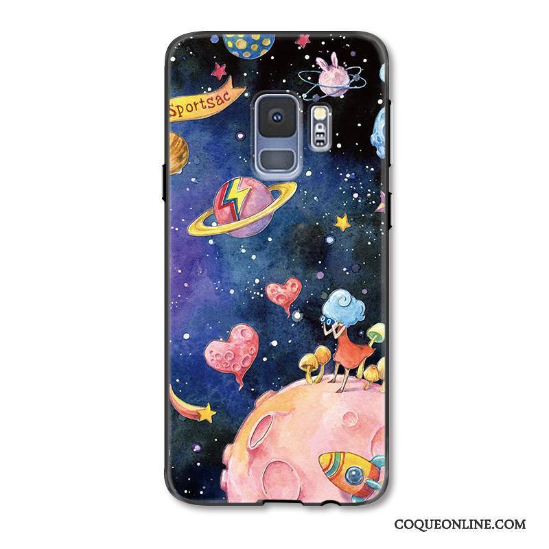 Samsung Galaxy S9 Tendance Noir Étoile Étui Coque De Téléphone Colorée Dessin Animé