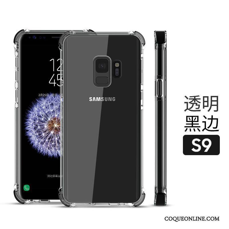 Samsung Galaxy S9 Transparent Silicone Rouge Étoile Coque De Téléphone Tout Compris Incassable