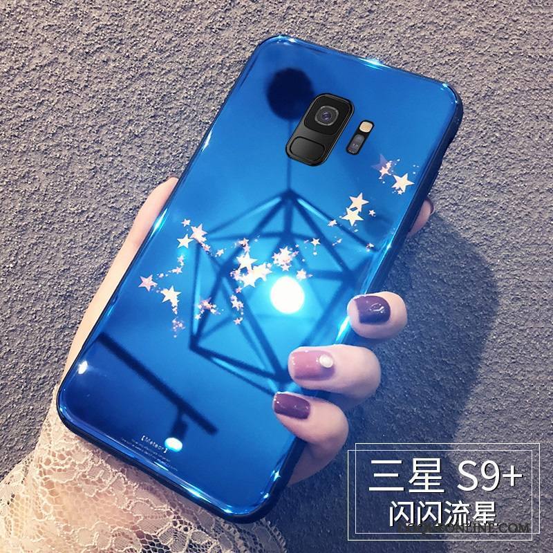 Samsung Galaxy S9+ Verre Étoile Coque De Téléphone Bleu Silicone Tout Compris Personnalité