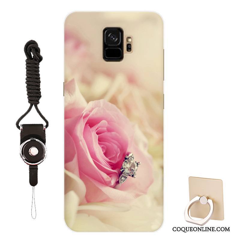 Samsung Galaxy S9 Étoile Coque Étui Fluide Doux Modèle Rose Silicone