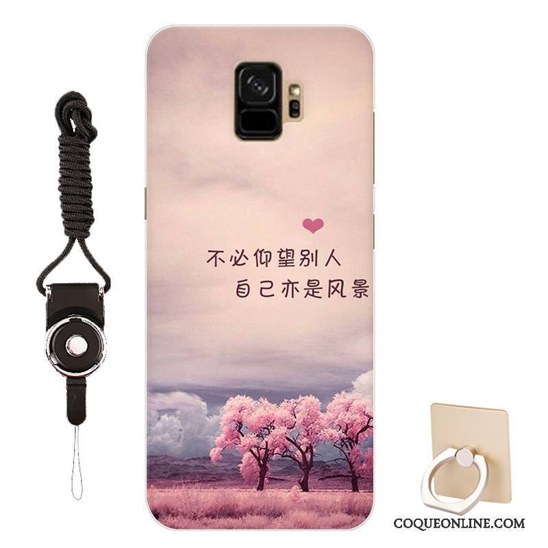 Samsung Galaxy S9 Étoile Coque Étui Fluide Doux Modèle Rose Silicone