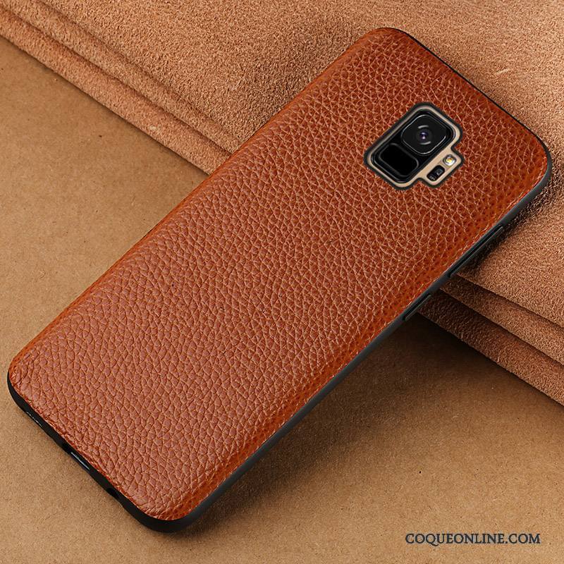 Samsung Galaxy S9+ Étoile Vin Rouge Étui En Cuir Incassable Coque De Téléphone Tout Compris Marque De Tendance