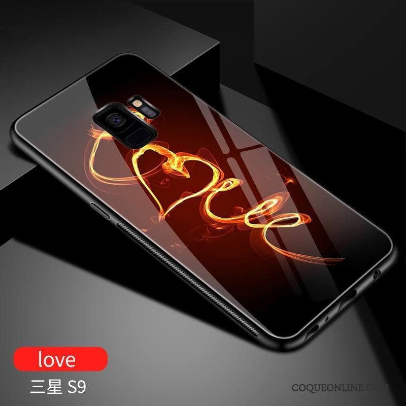 Samsung Galaxy S9 Étoile Étui Verre Trempé Coque De Téléphone Simple Noir Protection