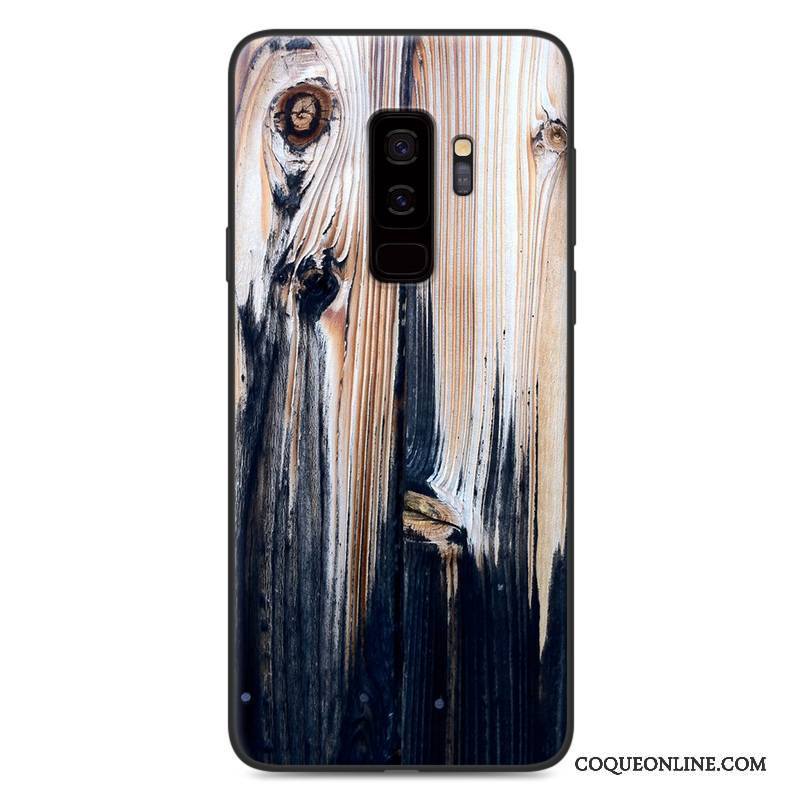 Samsung Galaxy S9 Étui Incassable Bois Coque De Téléphone Peinture Vintage Bleu