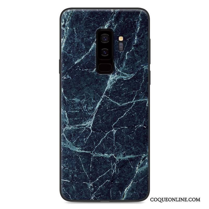 Samsung Galaxy S9 Étui Incassable Bois Coque De Téléphone Peinture Vintage Bleu