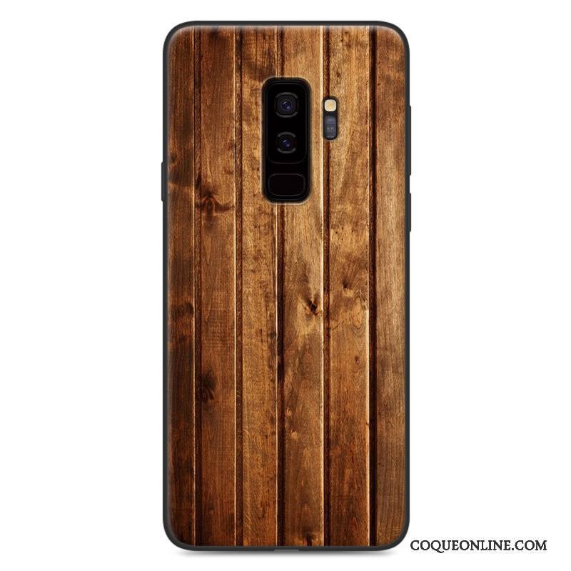 Samsung Galaxy S9 Étui Incassable Bois Coque De Téléphone Peinture Vintage Bleu