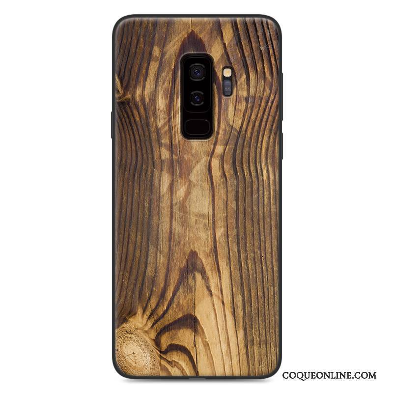 Samsung Galaxy S9 Étui Incassable Bois Coque De Téléphone Peinture Vintage Bleu