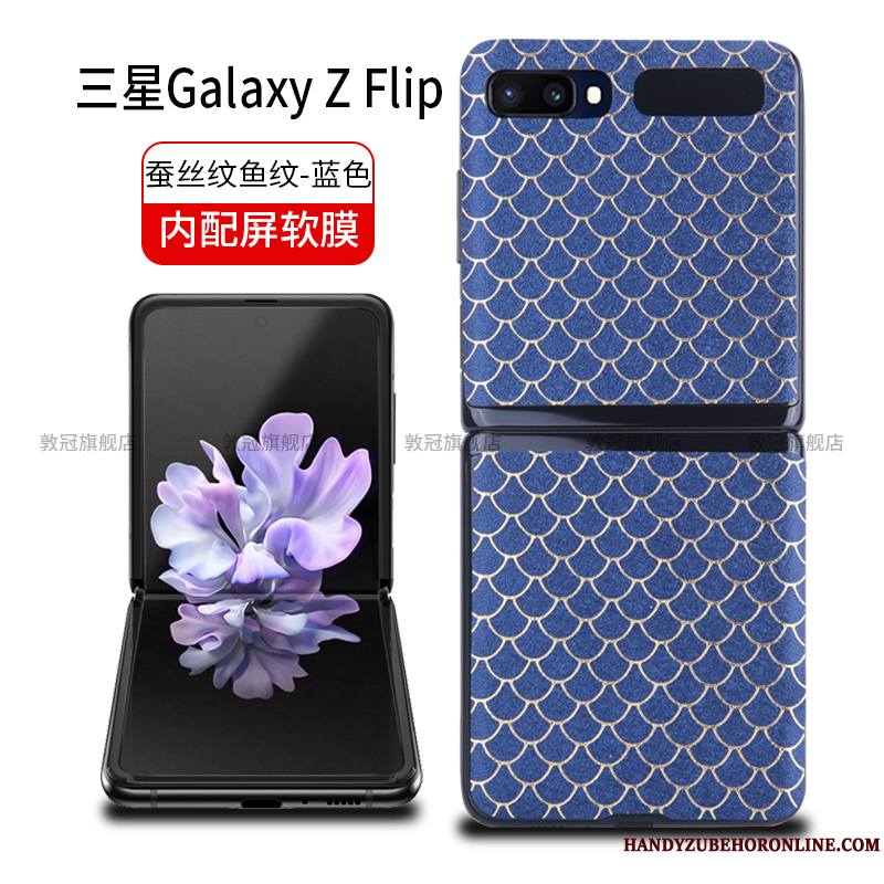 Samsung Z Flip Coque Étoile Téléphone Portable Noir Étui En Cuir Protection Tempérer Membrane