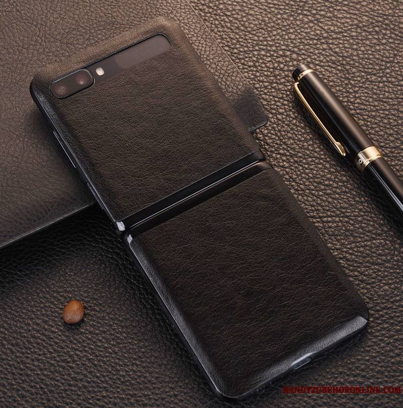 Samsung Z Flip Étui En Cuir Vert Protection Incassable Étoile Téléphone Portable Coque De Téléphone