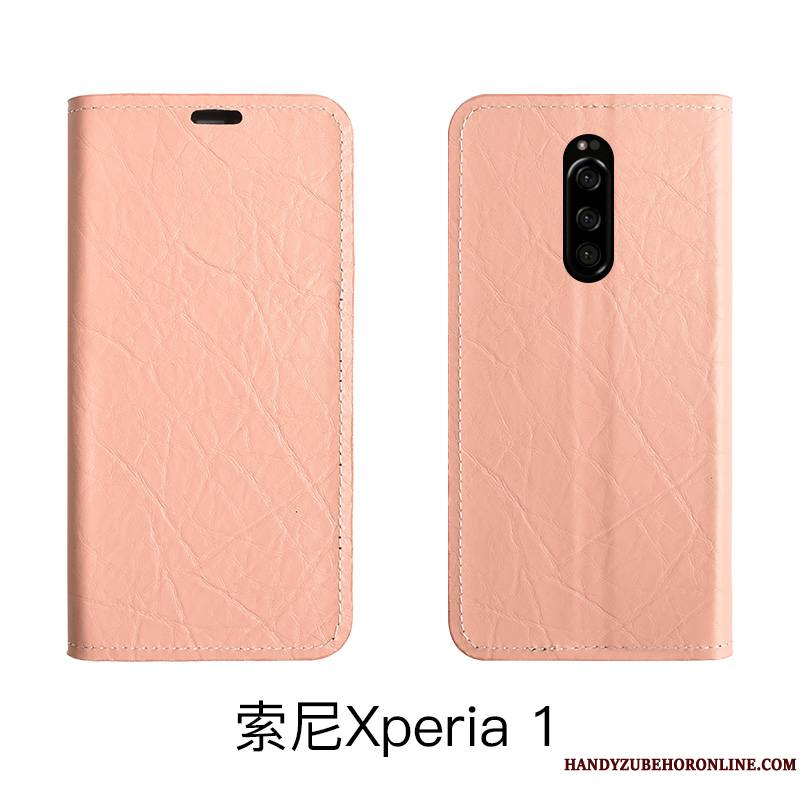 Sony Xperia 1 Coque De Téléphone Carte Tout Compris Rouge Protection Étui Simple