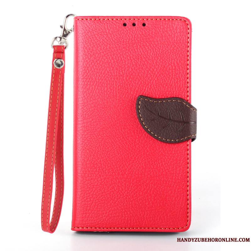 Sony Xperia 1 Coque De Téléphone Portefeuille Rouge Étui Téléphone Portable Mode Ornements Suspendus