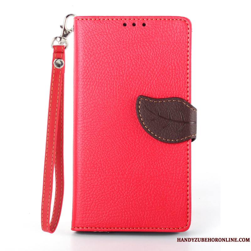 Sony Xperia 1 Coque De Téléphone Portefeuille Rouge Étui Téléphone Portable Mode Ornements Suspendus