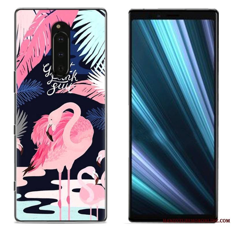 Sony Xperia 1 Coque De Téléphone Protection Peinture Tissu Rose