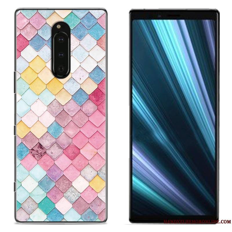 Sony Xperia 1 Coque De Téléphone Protection Peinture Tissu Rose