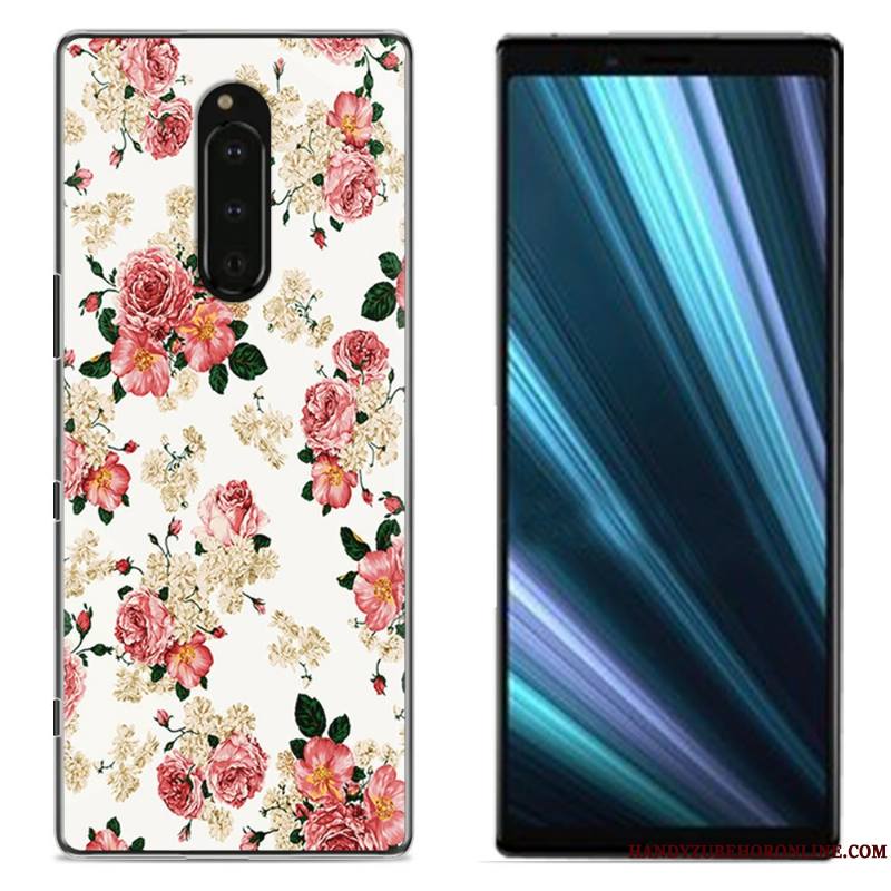 Sony Xperia 1 Coque De Téléphone Protection Peinture Tissu Rose