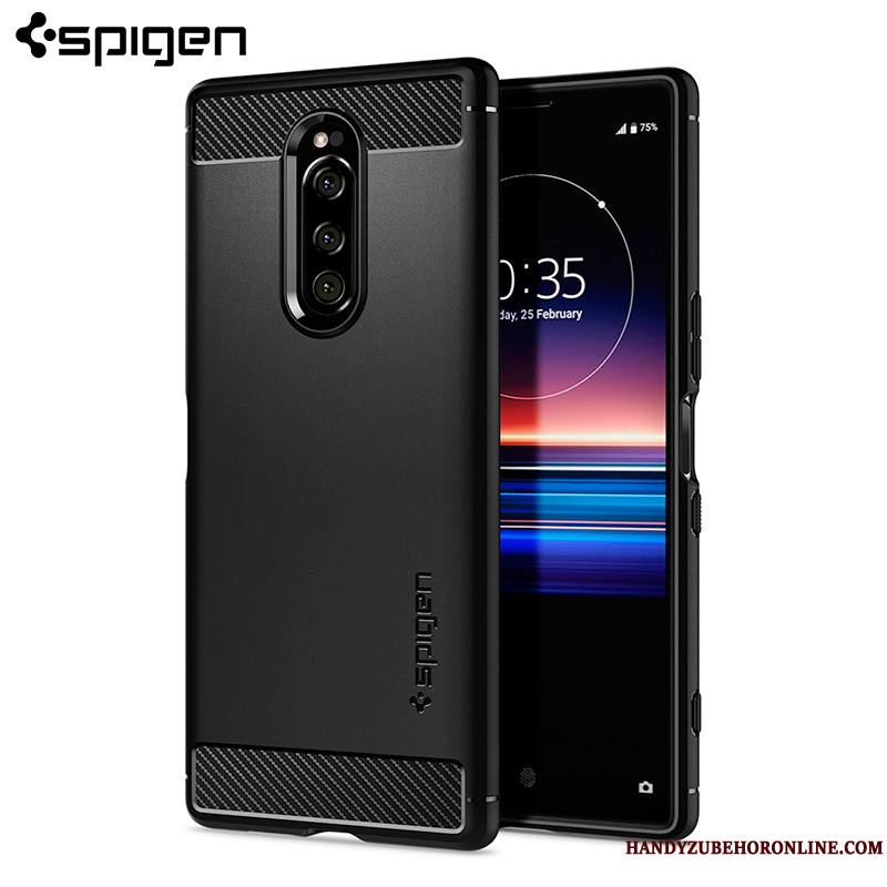 Sony Xperia 1 Coque Silicone Tout Compris Nouveau Incassable Délavé En Daim Fluide Doux Étui